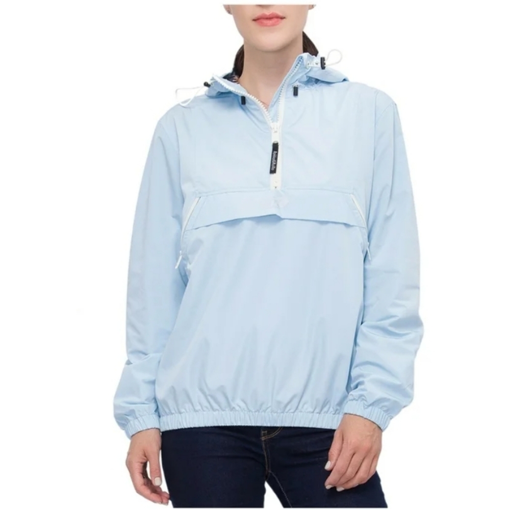 Rokka&Rolla Women's Pullover Anorak Track Jacket Windbreaker‎ Baby Blue Medium